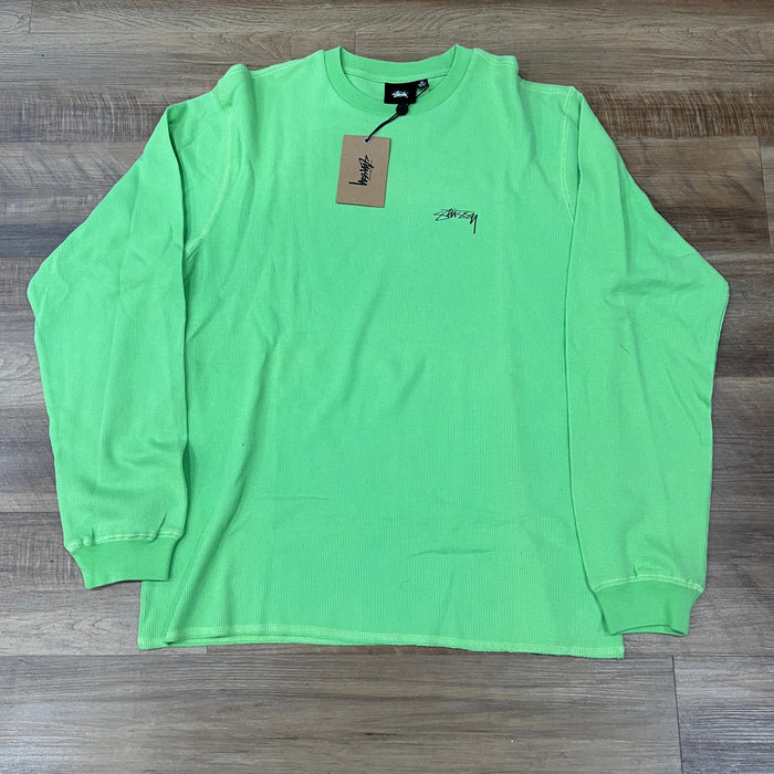 Stussy Light Waffle Knit Long-Sleeve Crew 'Lime'