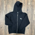 Stussy Stock Logo Zip Hoodie Black