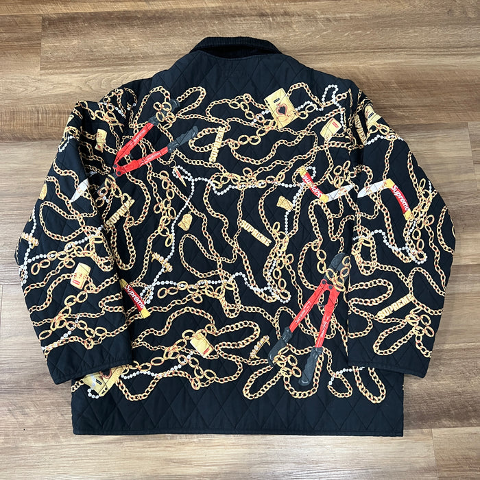 Supreme Chains Quilted Jacket Black