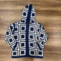 Supreme Crochet Hooded Zip Up Sweater Navy