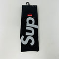 Supreme Nike Lightweight Crew Socks black size 12-13.5 with bold white Supreme logo