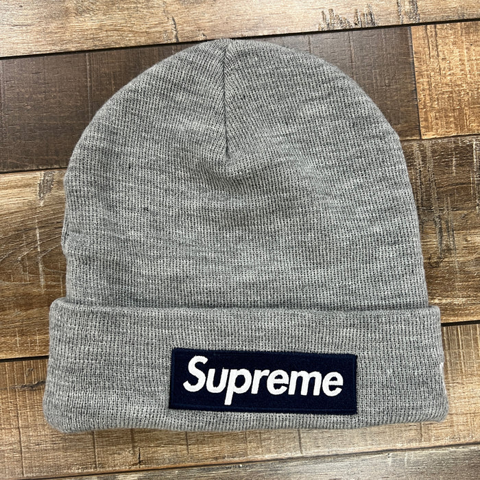 Supreme New Era Box Logo Beanie (FW25) Heather Grey
