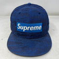Supreme New Era Tiger Stripe Box Logo Fitted Blue