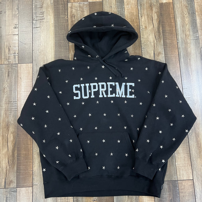 Supreme Stars Studded Hooded Sweatshirt Black
