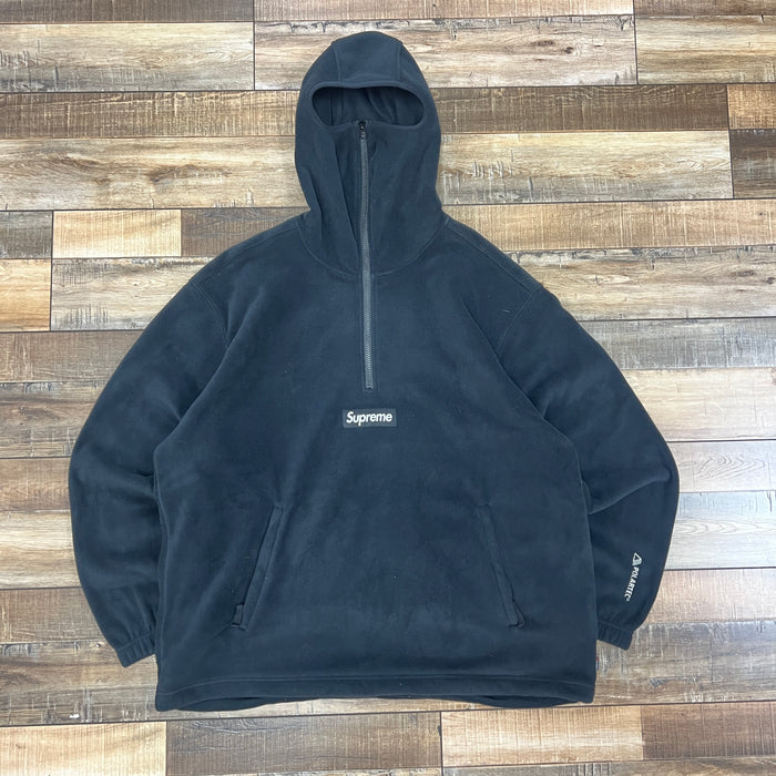 Supreme x Polartec Facemask Half Zip Hooded Black Sweatshirt