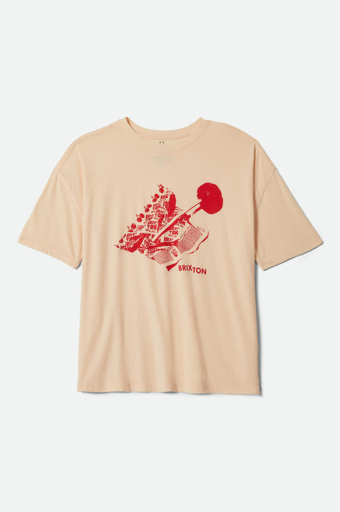 Women's Sweet Treat Oversized Boyfriend T-Shirt in the color Whitecap - Front Product View