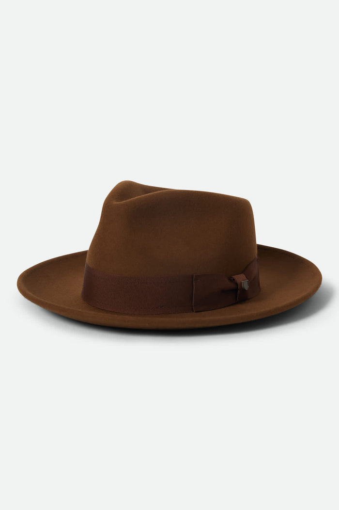 Unisex Swindle Convertabrim Fedora in the color Coffee/Light Brown - Front Product View