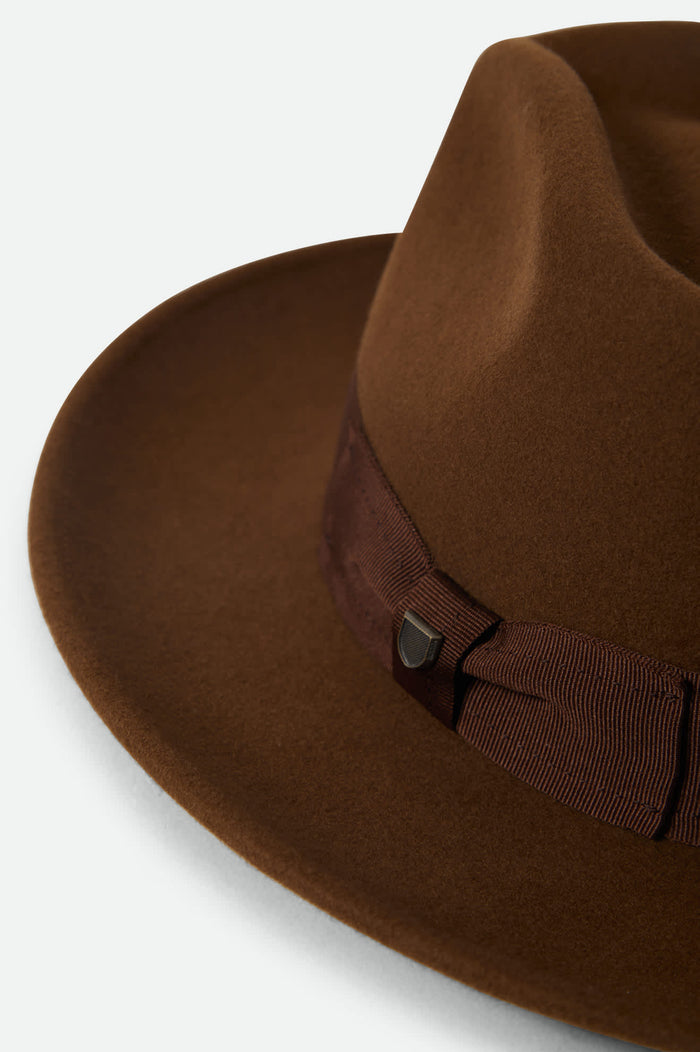 Unisex Swindle Convertabrim Fedora in the color Coffee/Light Brown - Additional Laydown image