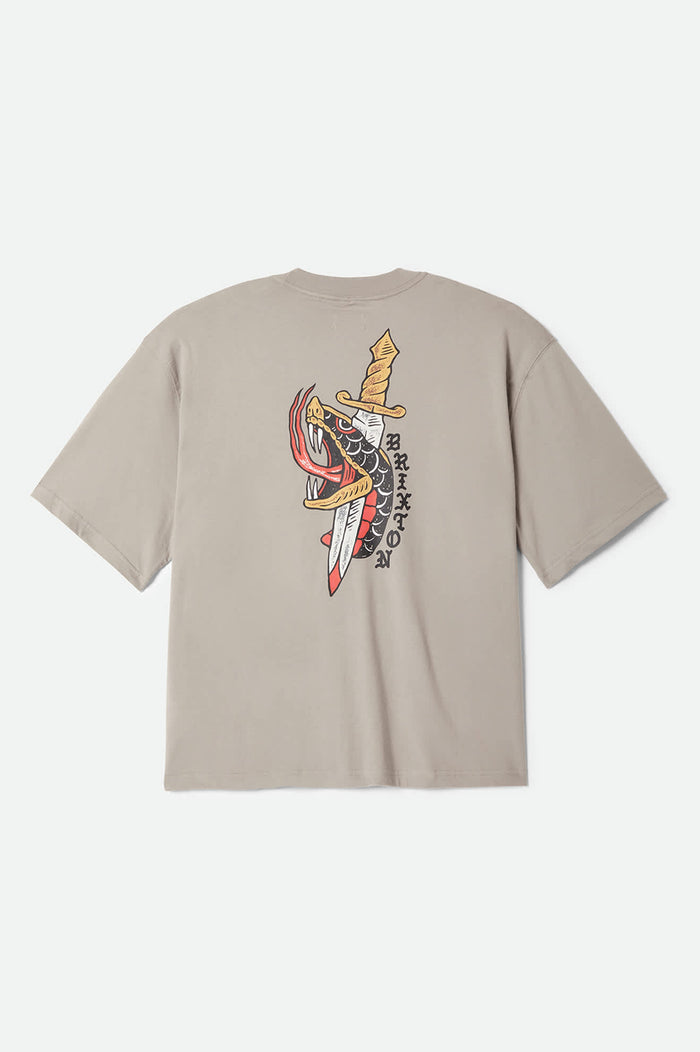 Sword Short Sleeve Boxed Crop T-Shirt - Pebble Stone