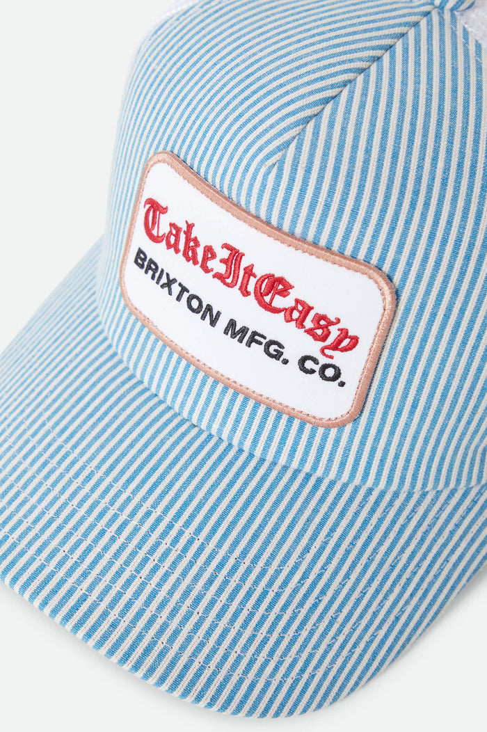 Women's Take It Easy Netplus Trucker Hat in the color Two Boot Stripe - Additional Laydown image