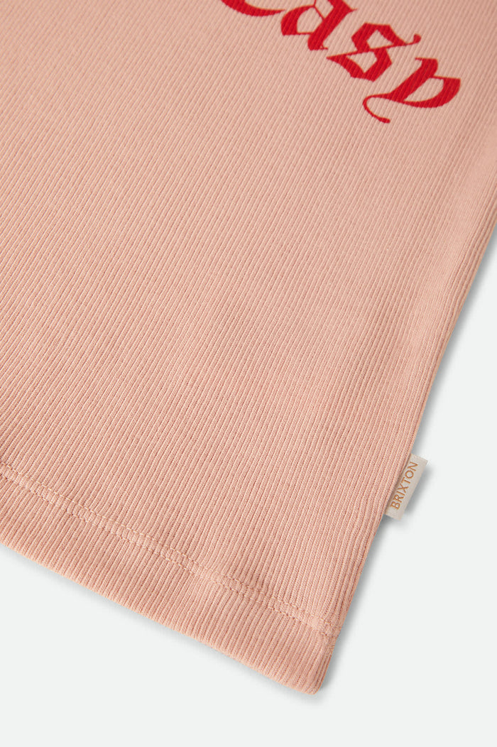 Women's Take It Easy Ringer A-Tank in the color Silver Pink - Additional Laydown image