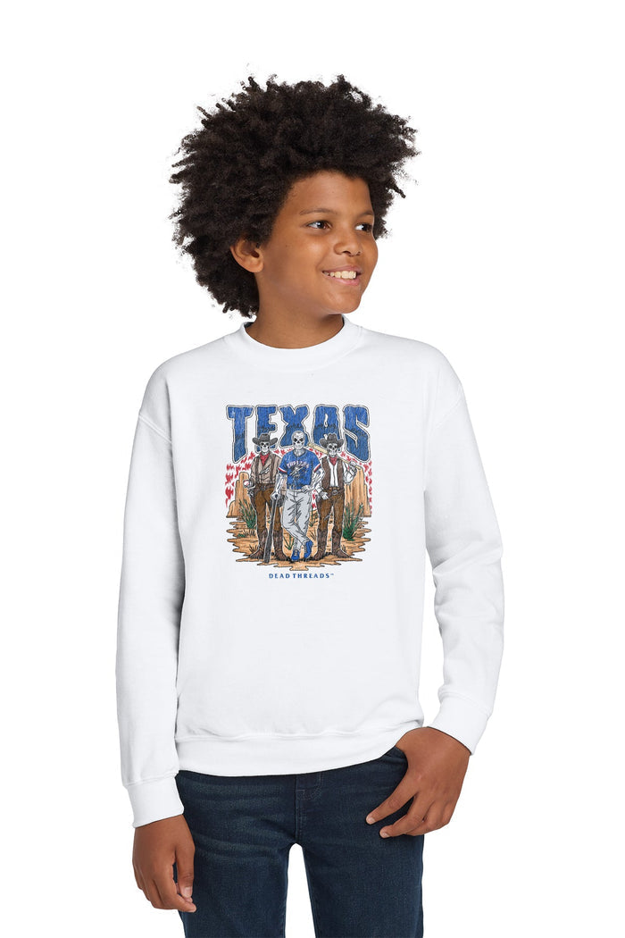 TEXAS BASEBALL KIDS CREWNECK SWEATSHIRT – Kids clothes – Dead Threads Apparel