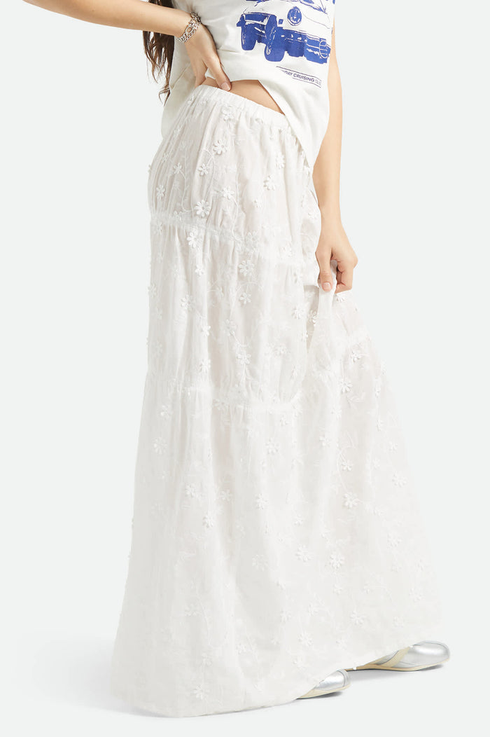 Women's The Abigail Skirt in the color Off White Floral - Women's Side View