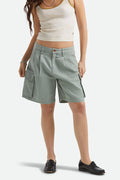 Women's The Alba Baggy Carpenter Short in the color Washed Sage Green - Women's Front View