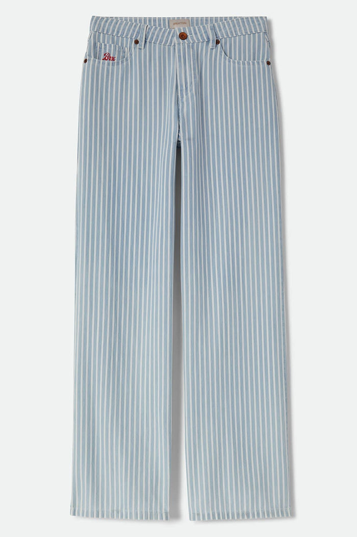 Women's The Chloe 5-Pocket Pant in the color Two Boot Stripe - Front Product Laydown Image