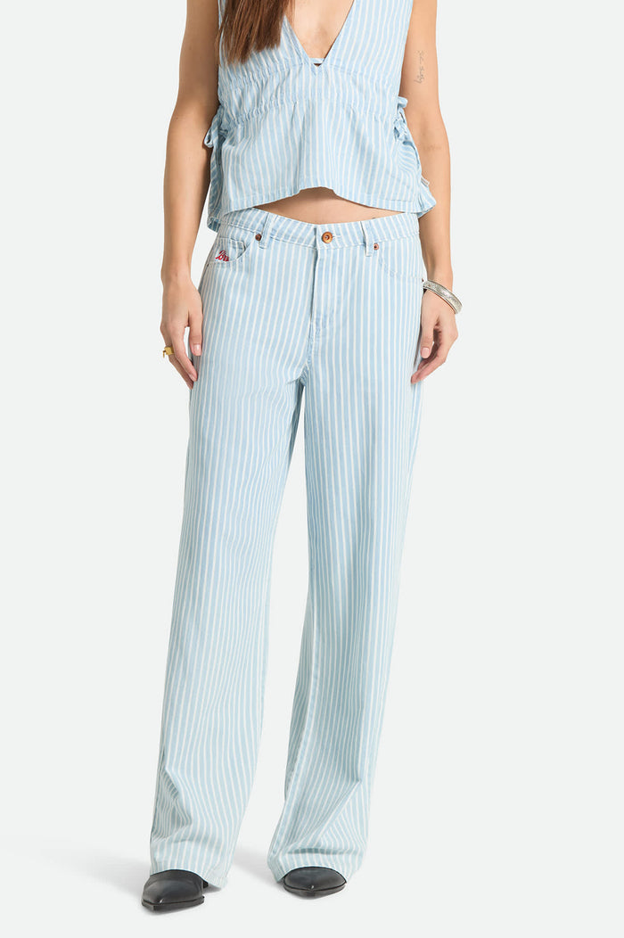 Women's The Chloe 5-Pocket Pant in the color Two Boot Stripe - Women's Front Fit Image