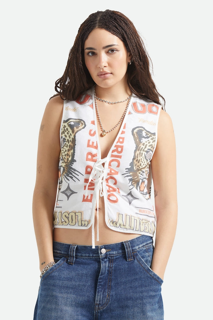 Women's The Luna Vest in the color Lost In Reality Print - Women's Front View
