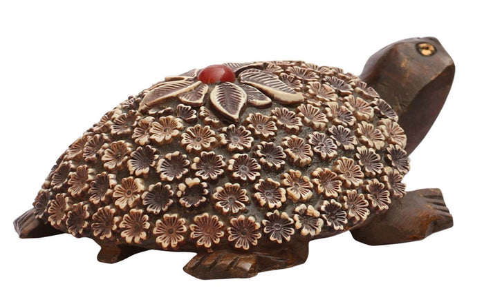 Tortoise with Red Stone Details