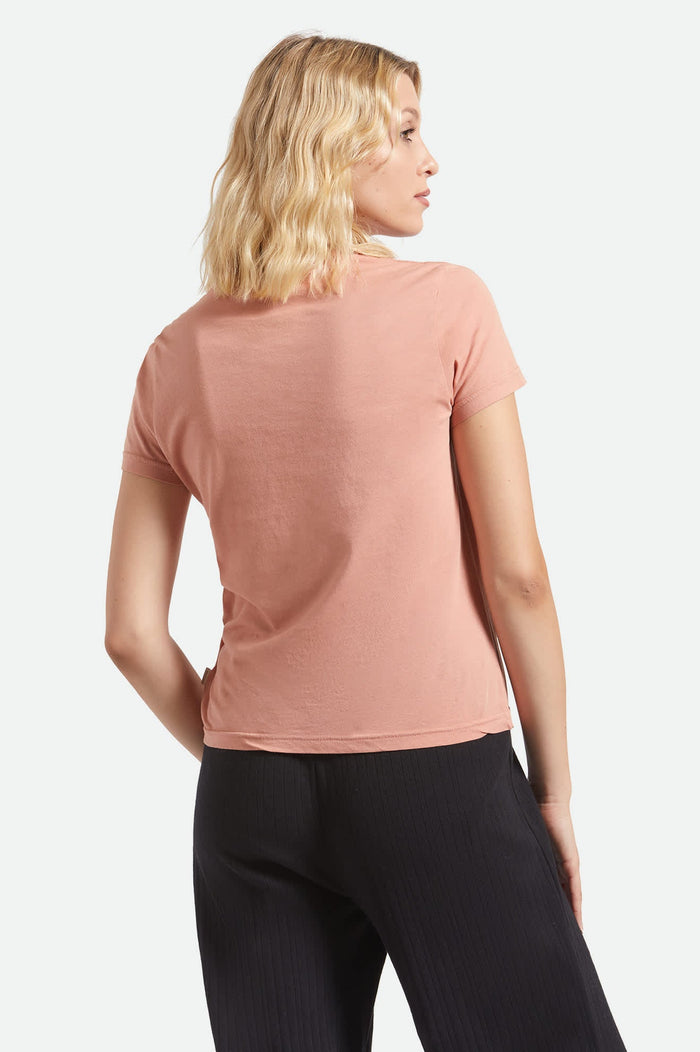 Women's Tossed Dice Crew T-Shirt in the color Italian Clay - Women's Back View