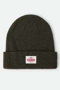 Unisex Trademark Beanie in the color Dark Olive - Front Product Laydown Image