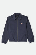 Men's Trademark Lightweight Garage Zip Jacket in the color Washed Navy - Front Product Laydown Image