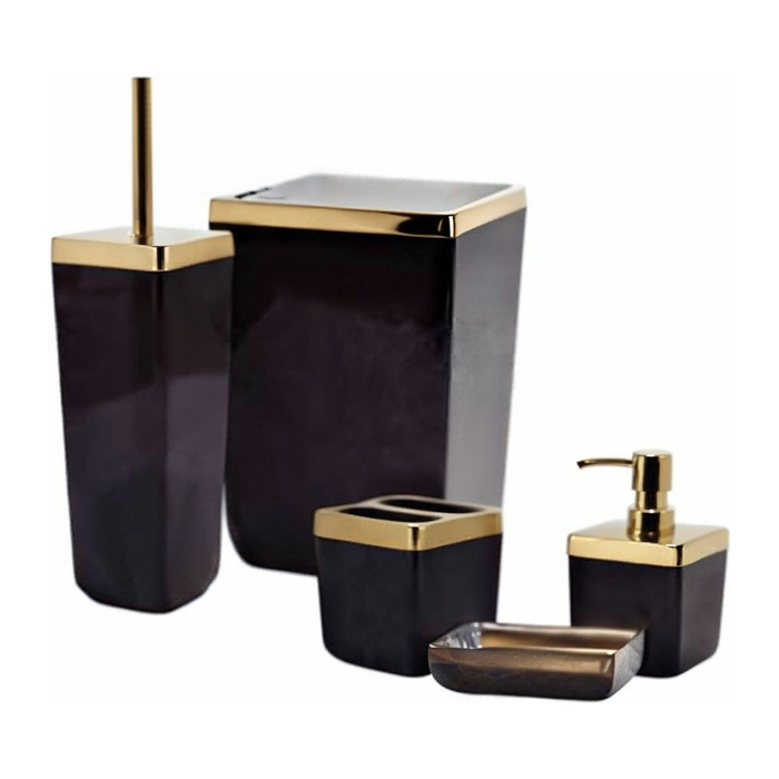 Primanova bathroom set Acrylic black front view