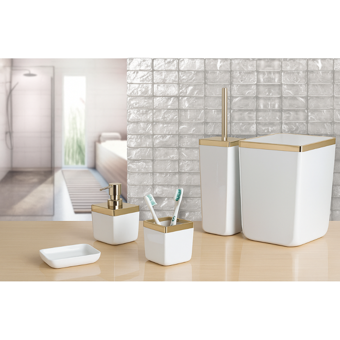 Bathroom Accessories Set 5-Piece Acrylic Primanova close-up detail