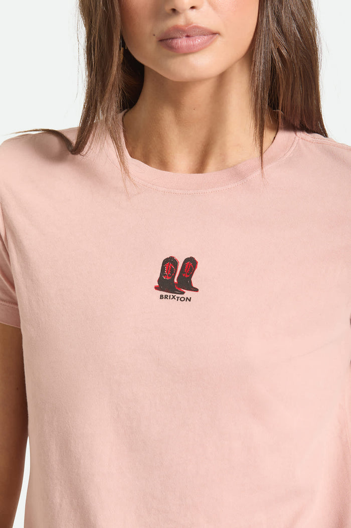 Women's Two Boots Slim Crew T-Shirt in the color Silver Pink - Additional Fit image