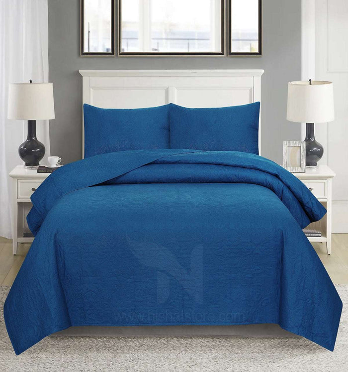 Ultrasonic Quilted Bedspread 3 PCS Design  115 - Nishat Creative Store