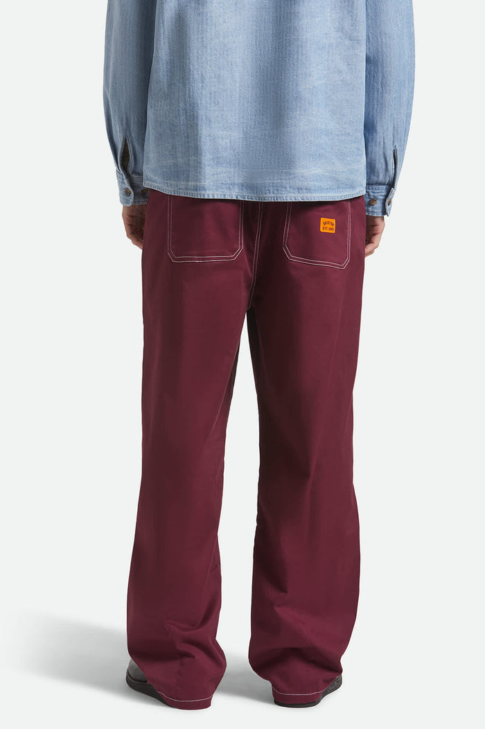 Men's Union Baggy Pant in the color Port - Men's Back View