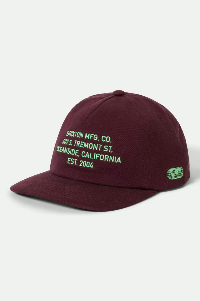 Unisex Union II Netplus Snapback in the color Port - Front Product View