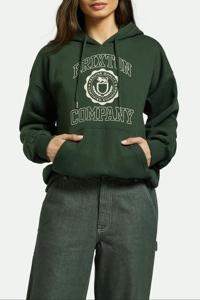 Women's University Women's Hoodie in the color Deep Forest - Women's Front View