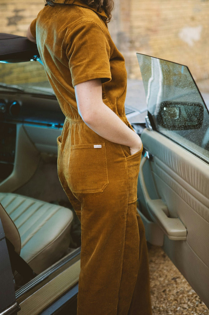 Utility Jumpsuit - Golden Brown Cord
