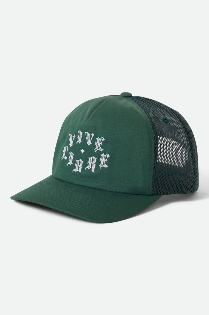 Unisex Vive Libre Trucker Hat in the color Primal Green/Primal Green - Front Product View