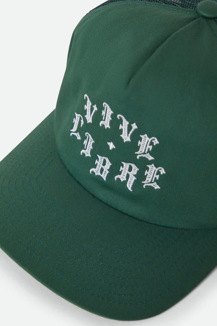 Unisex Vive Libre Trucker Hat in the color Primal Green/Primal Green - Additional Laydown image