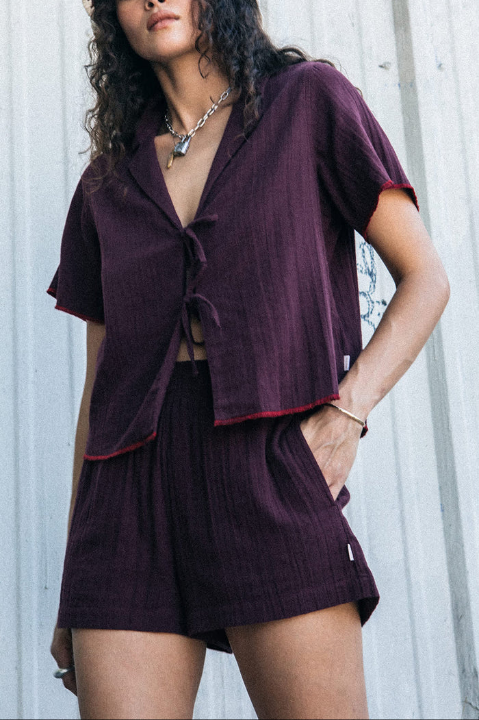 Women's Wandering Short in the color Port - Women's Lifestyle image