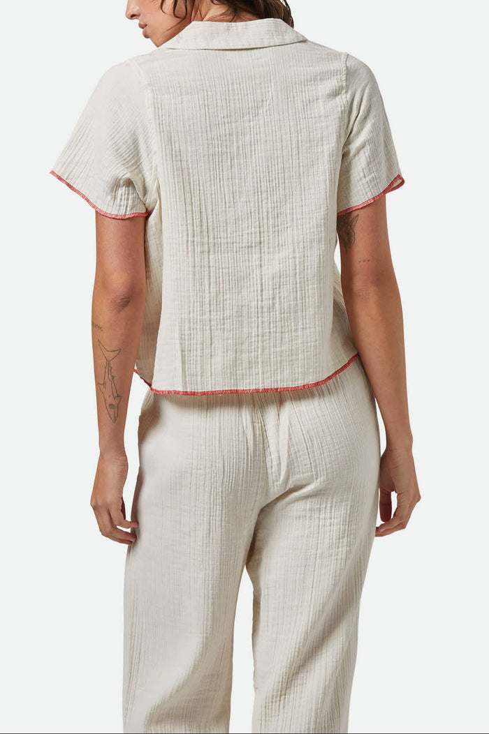 Women's Wandering Tie Top in the color Off White - Women's Back View