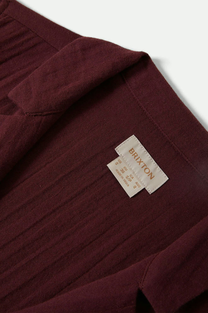 Women's Wandering Tie Top in the color Port - Additional Laydown image