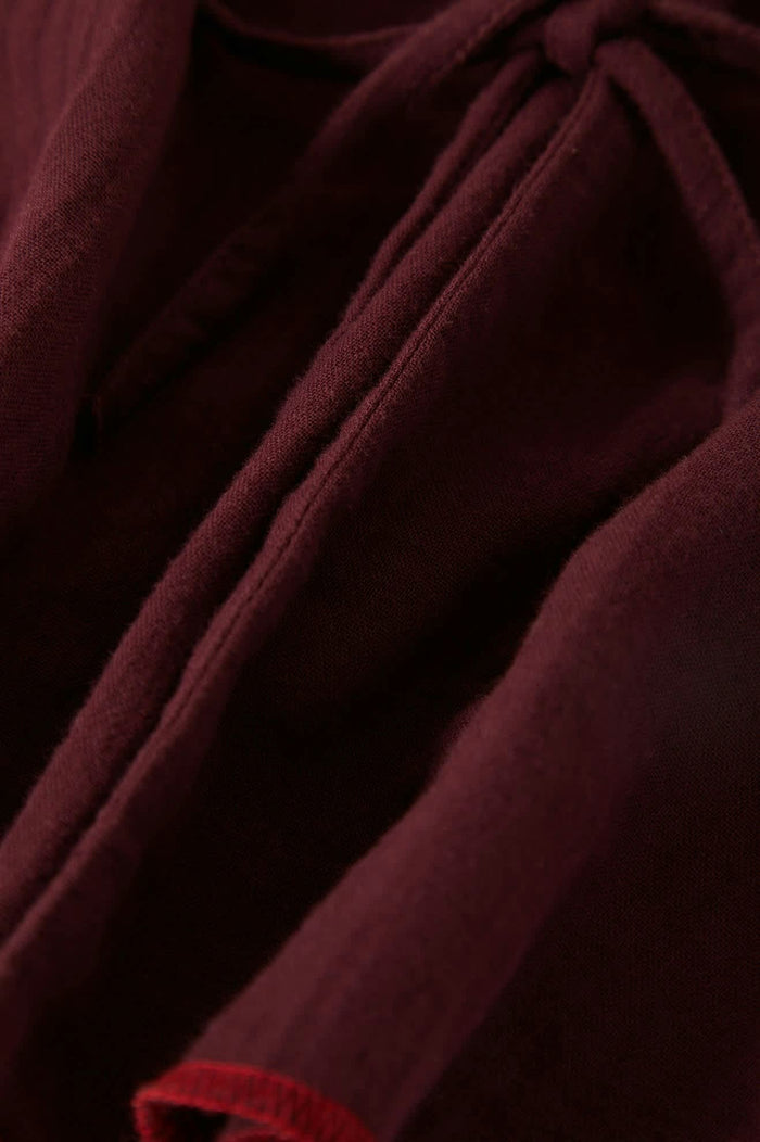 Women's Wandering Tie Top in the color Port - Additional Laydown image