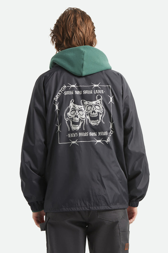 Men's Watchman Lightweight Coaches Jacket in the color Black - Men's Back View