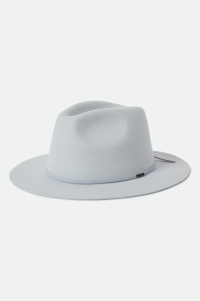 Unisex Wesley Fedora in the color Blue Aruba - Front Product Laydown Image