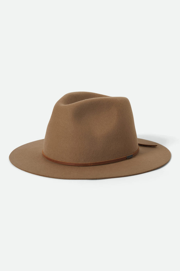 Unisex Wesley Fedora in the color Khaki - Front Product View
