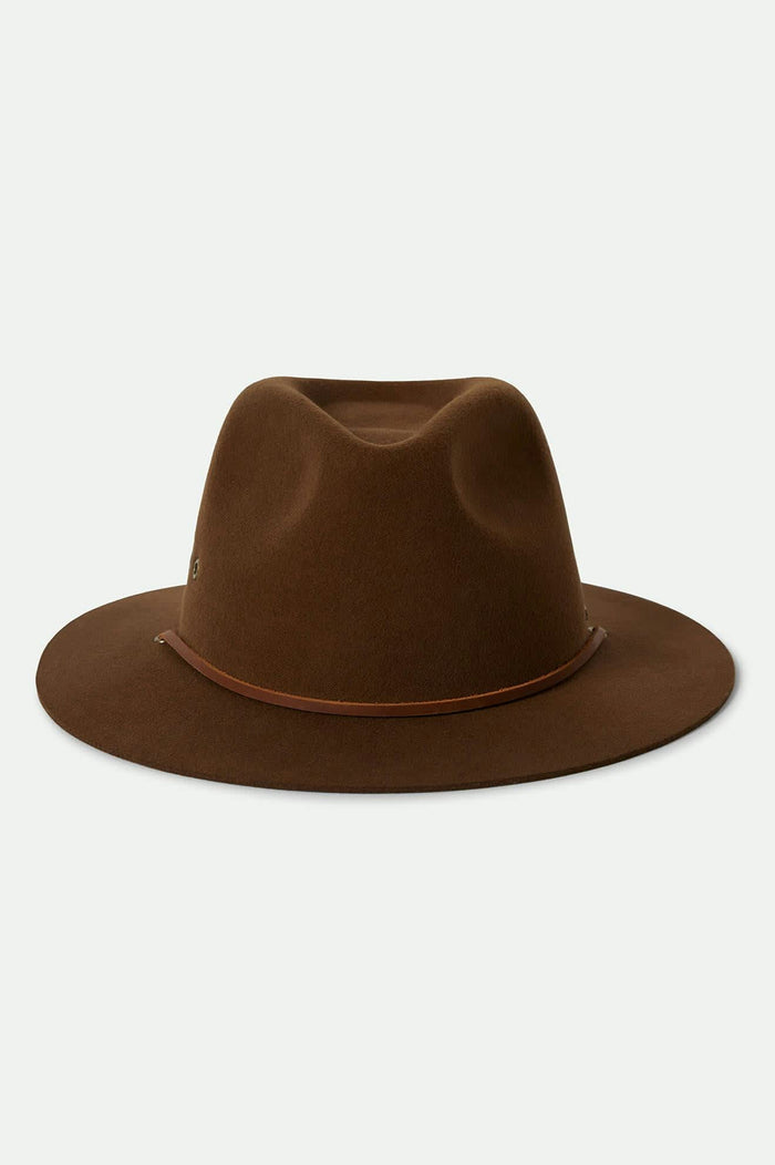 Unisex Wesley WTHR GUARD™ Packable Fedora in the color Coffee - Additional Style View