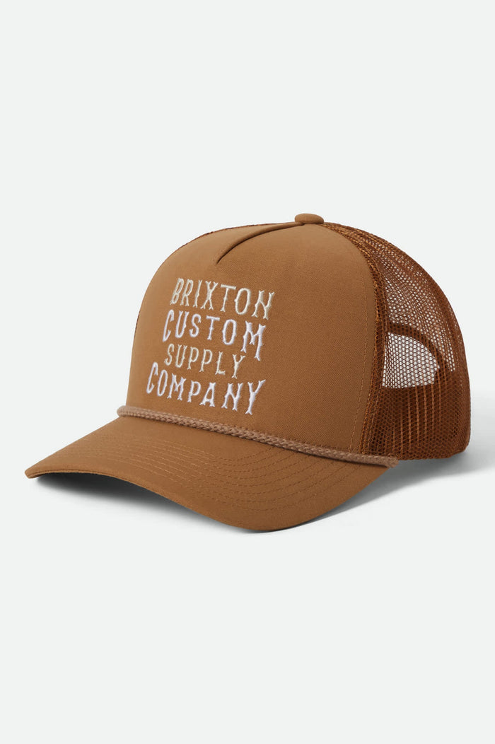 Unisex Wheaton NetPlus Trucker Hat in the color Copper/Copper - Front Product View