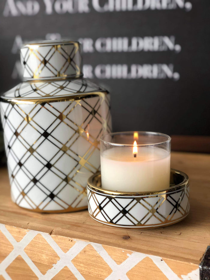White & Gold Canisters (Set of 2)