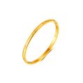 White Leaf Engraved Star Detail Bangle In Gold (BLN289G)