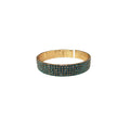 White Leaf Multi Row Cubic Zirconia Bracelet In Teal & Gold (LBN67T)