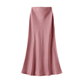 White Leaf Satin Slip Skirt In Rose Pink (LGN22RPM)