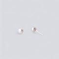White Leaf White Pearl Stud Earring In Sterling Silver (EAQ09W)