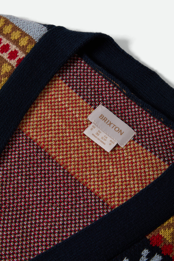 Women's Winter Racing Cardigan in the color Multi Racing Stripe - Additional Laydown image